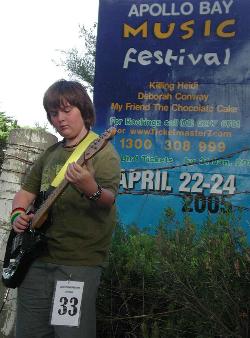 Shannon busking at the Apollo Bay Festival in form of a poster for the event